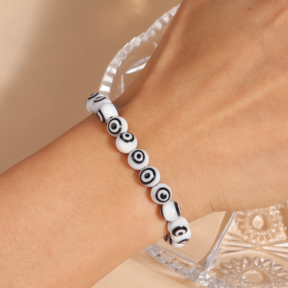 16g Weight Stretch Adjustable Clasp Closure Type Bracelets Classification Resin Chain Material Beaded Chain Chain Type 1 Piece Quantity Holiday, Daily Occasion Resin Material Eye Pattern All Seasons Season Women's Gender Vintage Style Style Vintage Style Eye Resin Beaded Chain Stretch Adjustable Beaded Bracelets Wholesale 16