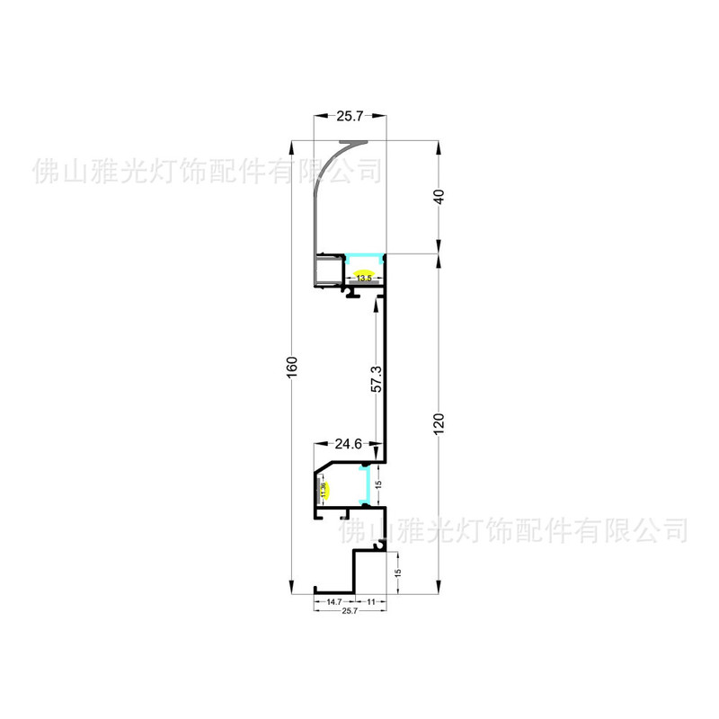 Corner light ceiling instead of gypsum board LED hard light bar housing kit aluminum trough light trough line light Corner light ceiling instead of gypsum board LED hard light bar housing kit aluminum trough light trough line light