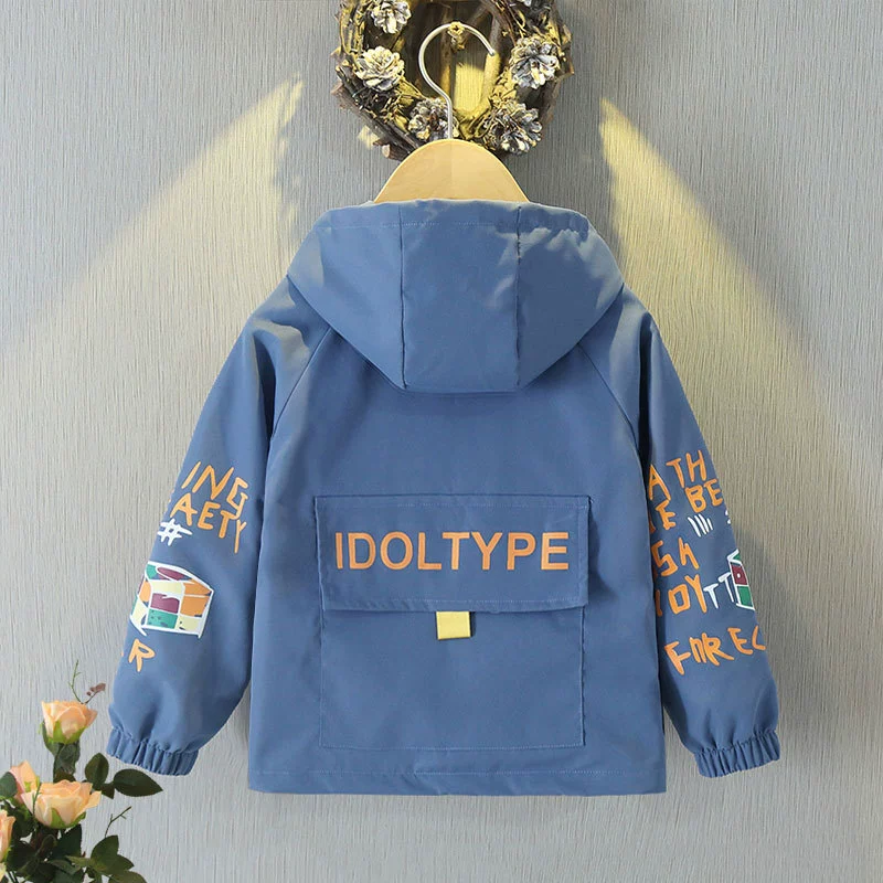 Тонкая куртка для мальчиков с капюшоном 2025 корейская версия новая куртка весна и осень одежда для детей