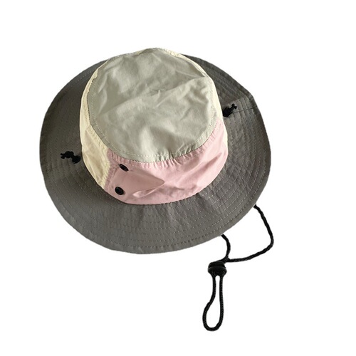 Parent-Child Hat with Instagram Style, Korean Fashion, Outdoor Children Summer Hat for Boys and Girls, Striped Fisherman Hat for Camping with Windproof and Quick-Drying Features