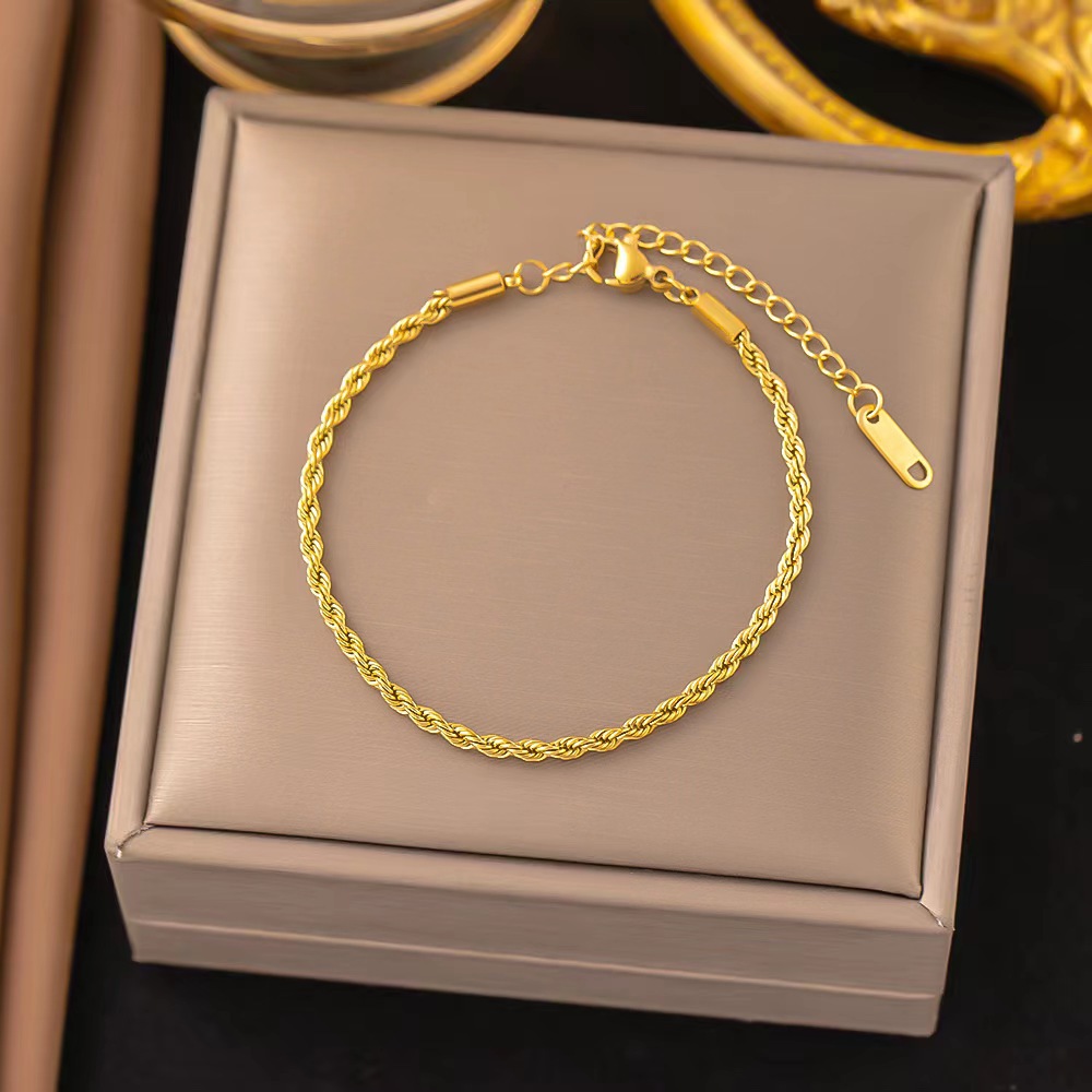 1 Piece Quantity Simple Style Round Color Block Titanium Steel Plating Bracelets