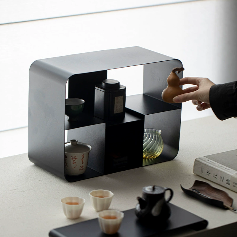 Кованая чайная беседка, чайная комната, настольный чайный набор, стеллаж для хранения чайника, древняя стойка для хранения, подстаканник ваби-саби