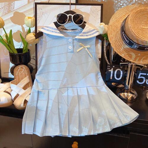 2025 summer new girl navy collar sweet college style bow vest pleated skirt