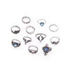 Retro fashionable set, ring, European style, with gem, wholesale