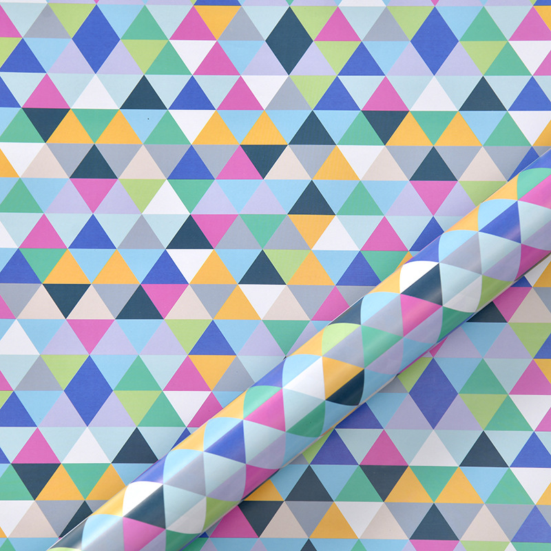Amazon nueva colorida serie geométrica Día de San Valentín papel de regalo de cumpleaños papel de regalo de vacaciones papel de regalo al por mayor