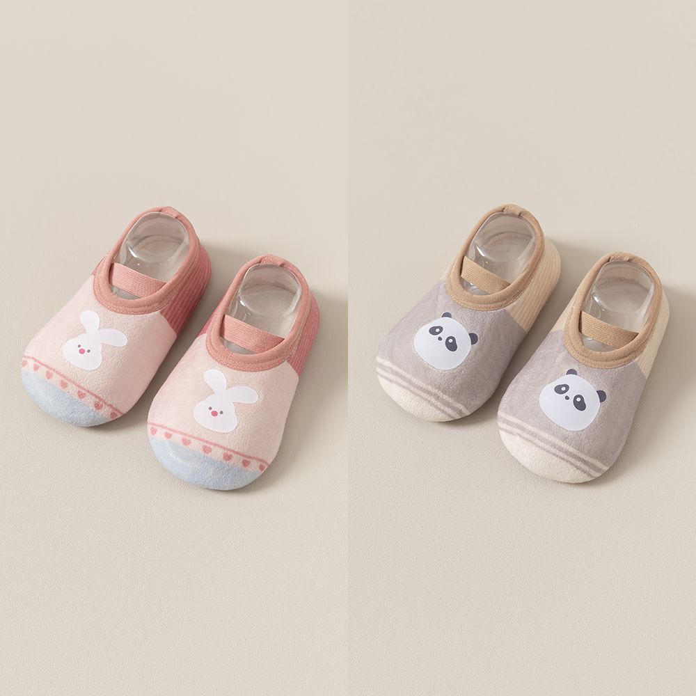 317 # Two pairs (pink rabbit + rice color) / 6-10 months xs size is suitable for feet within 12cm