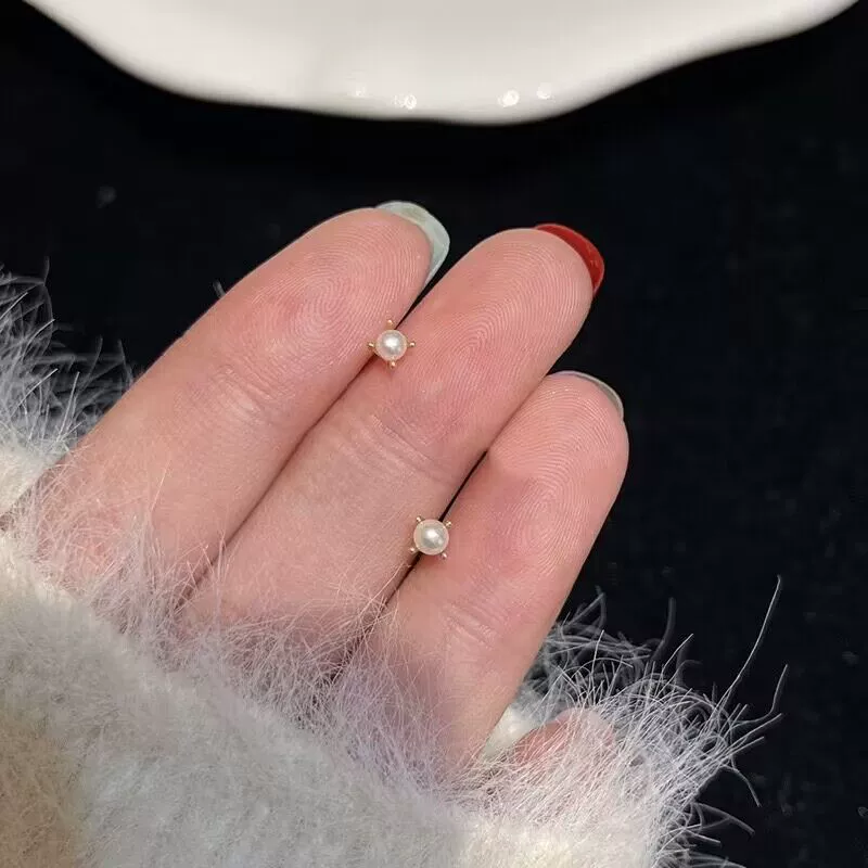 Серебряная игла, маленькие серьги, серебро 929 образец