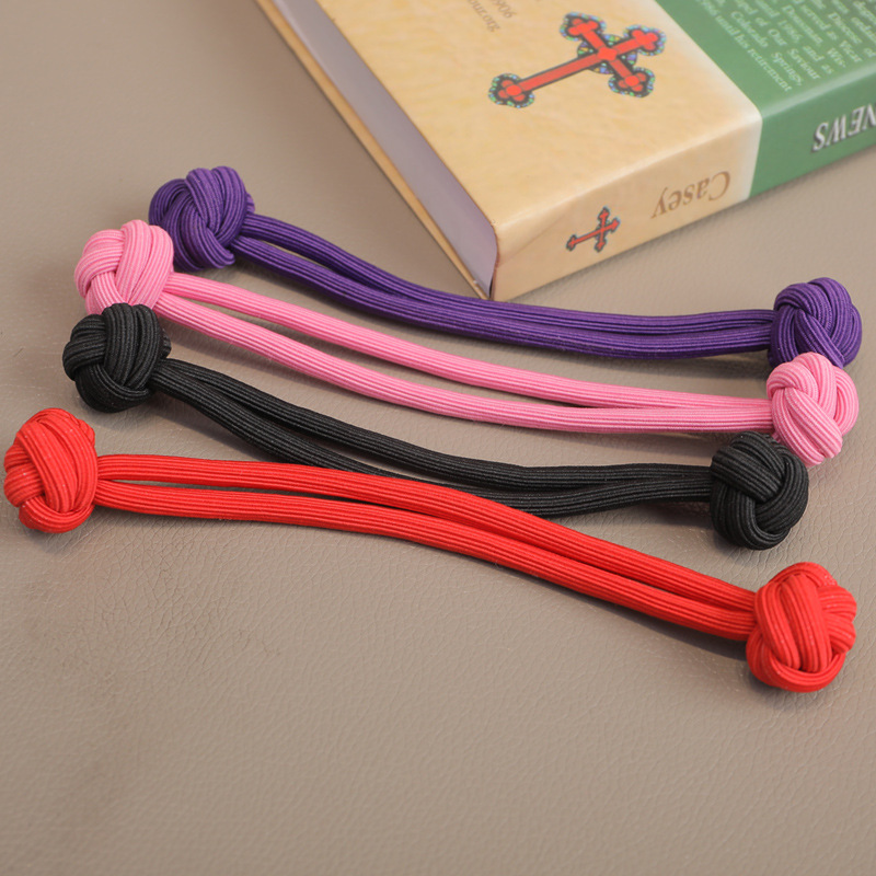 Banda de goma para niños Nudo chino cuerda de pelo corbata de pelo para niñas banda de goma banda de pelo para niñas tocado de cuerda de pelo de doble cabeza elástico alto