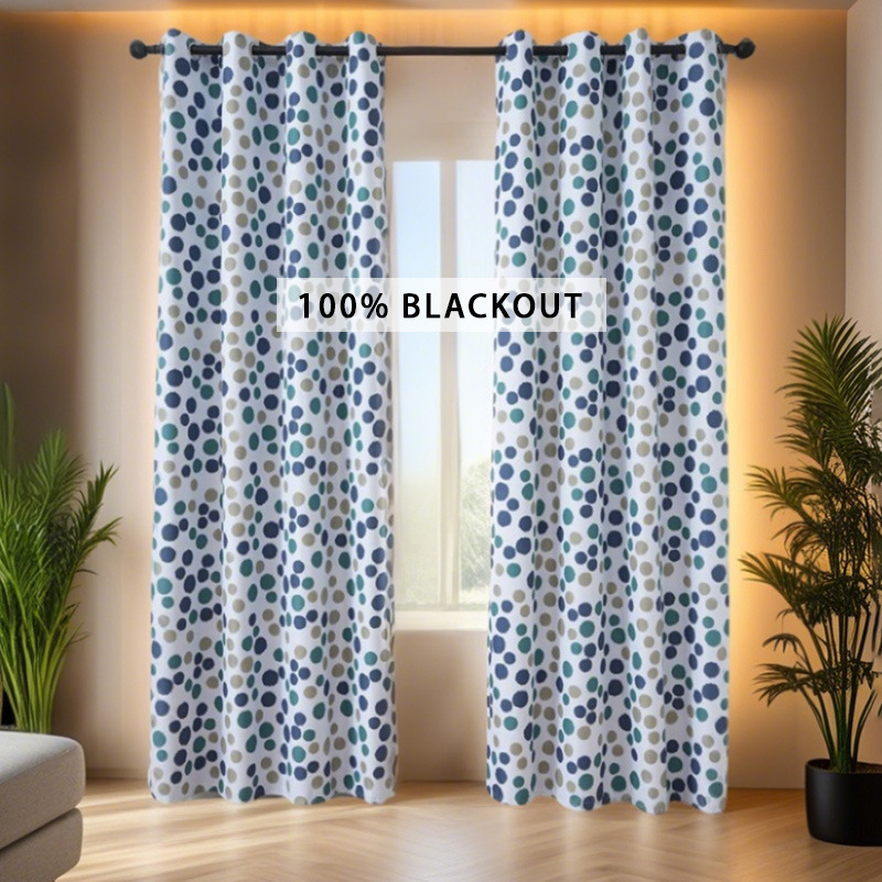 Cortinas blackout estampadas em estilo minimalista nórdico para sala de estar_voghion.com