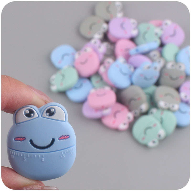 Bebé suministros de silicona de dibujos animados Rana mordedor perlas DIY bebé molar pezón anti-gota cadena mordedor Accesorios