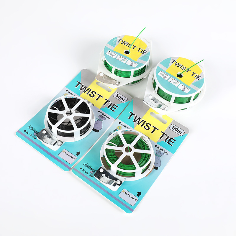 外贸吸塑园艺扎带扎丝植物卡扣捆绑扎绳铁丝包塑园林连接扎线配件 3
