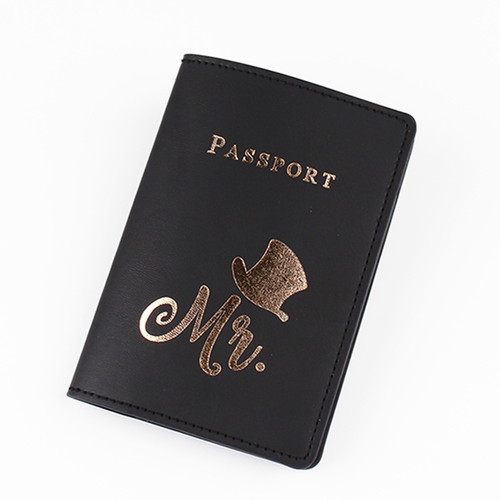 Pasaporte de viaje cubierta titular del pasaporte puleather creativo estampado pareja de negocios conmutar bolsa de almacenamiento de documentos en stock
