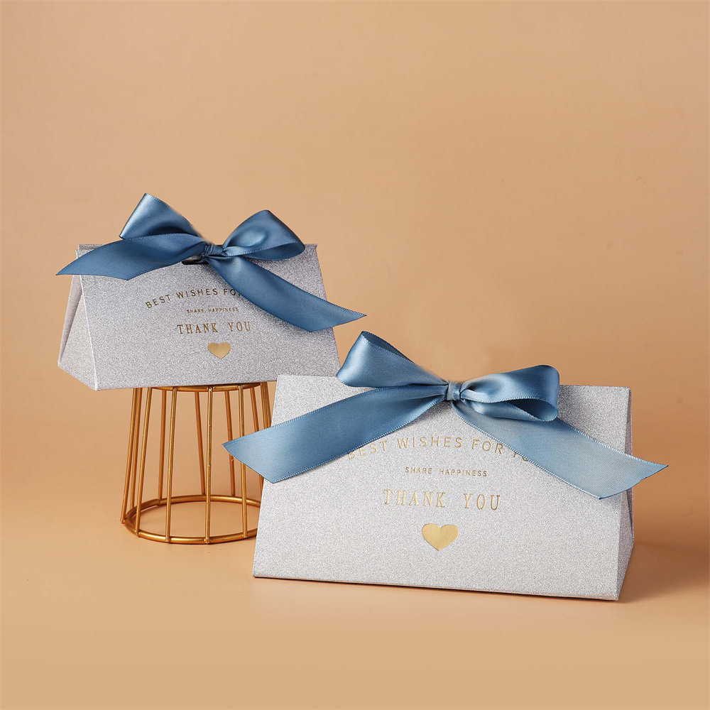 33g Weight Gift Bags Event & Party Supplies 1 Piece Quantity Wedding, Party, Engagement Occasion Wedding Festival Letter, Bow Knot Pattern Wedding Letter Bow Knot Paper Wedding Party Engagement Gift Bags 2
