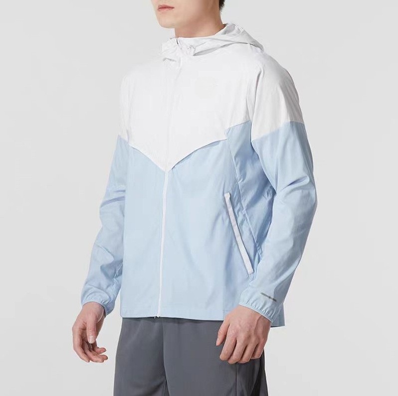 Wholesale in-stock men's running jacket, sun protection skin coat, new summer woven hooded jacket FB7541