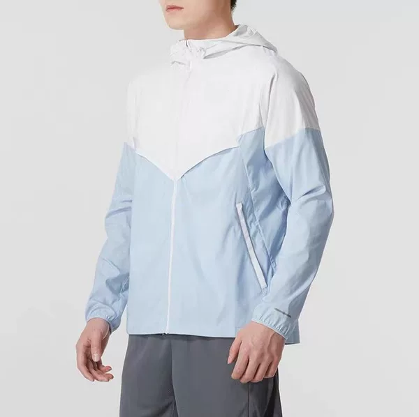 Wholesale in-stock men's running jacket, sun protection skin coat, new summer woven hooded jacket FB7541