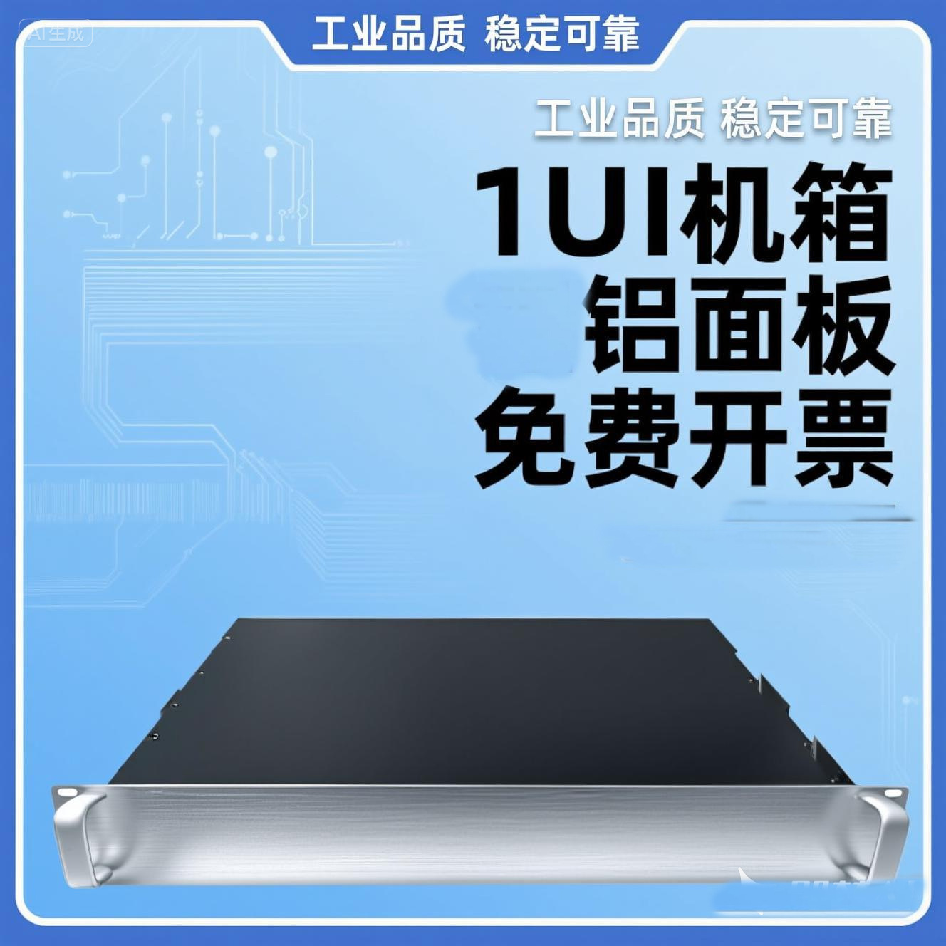 1U铝工控机箱服务器机箱铝合金1u300深功放机箱19英寸标准钣金箱