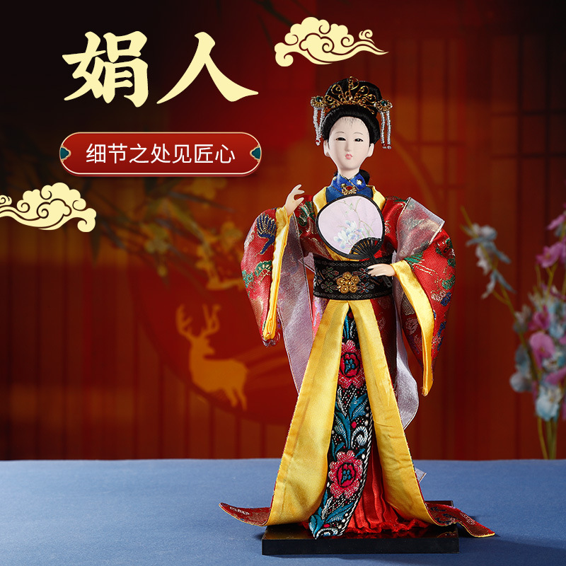 中国风京剧脸谱十二钗 手办戏曲人物摆件人偶娃娃绢人北京纪念品