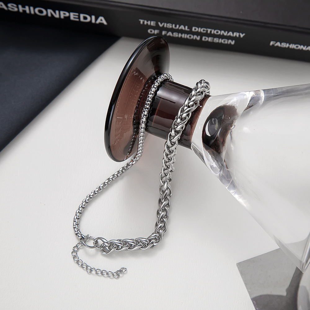 Original Design Solid Color Titanium Steel Handmade Bracelets 1 Piece