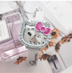 New Product Cat Head Children Girls Cartoon Girl Student Electronic Watch Silicone Strap Scratching Machine Toy Gift