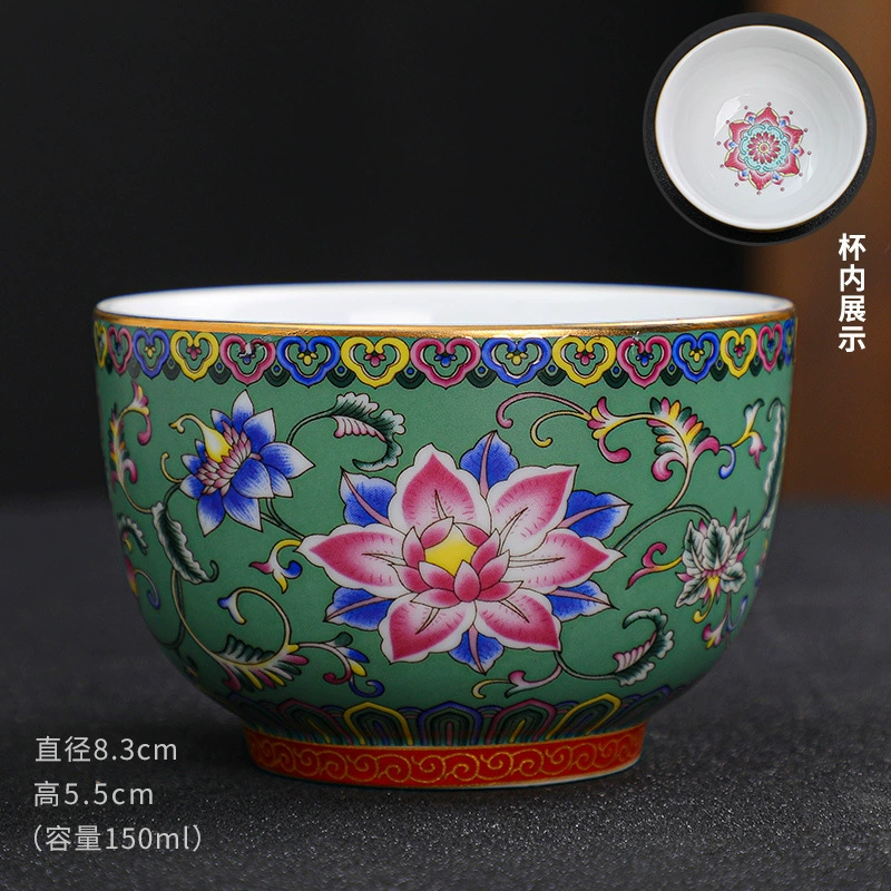 Enamel, ceramic tea cup, tea set, Birthday gift