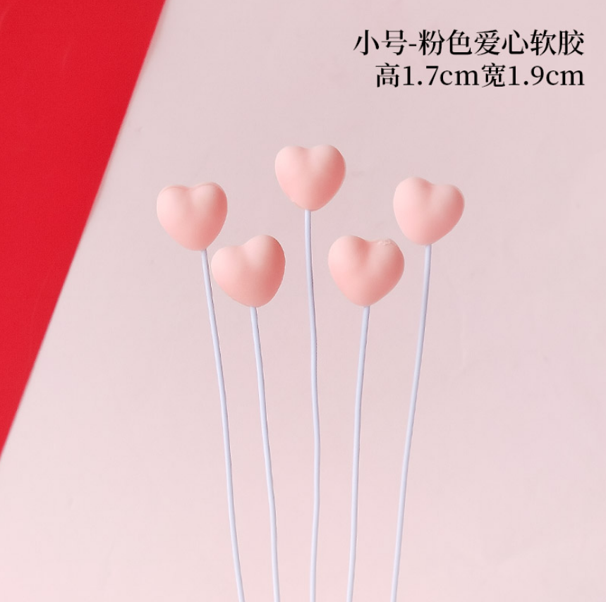 Cake topper heart picks, assorted red/rose and mixed sets, multiple pack sizes (70–100 pcs)