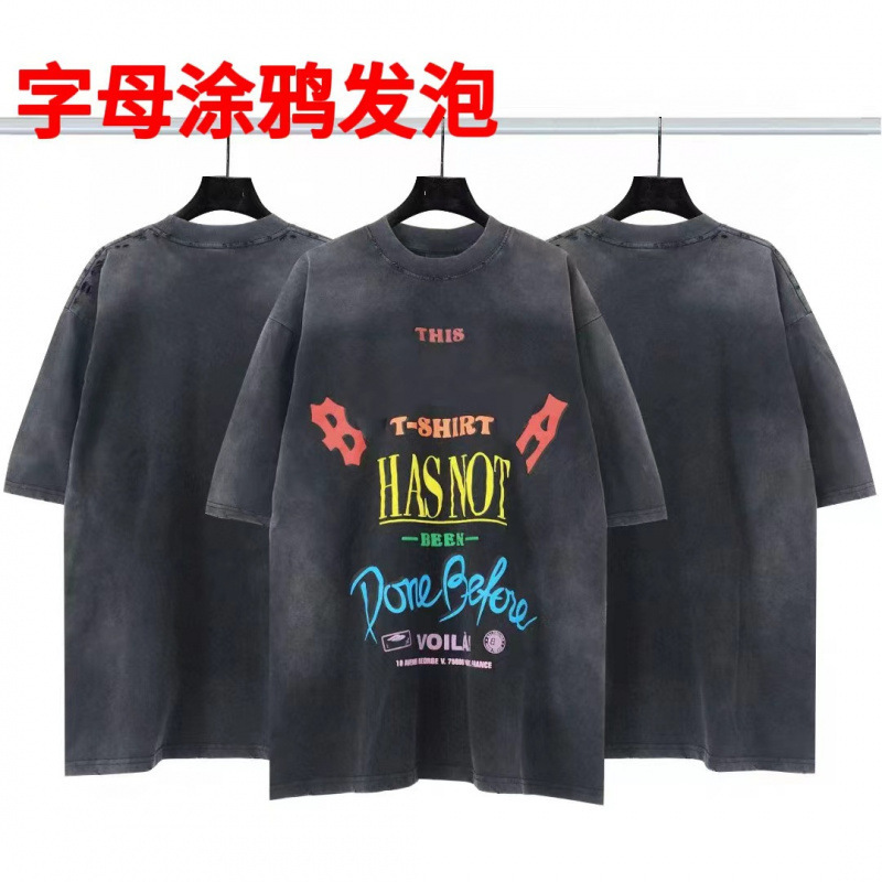 高品質クロスボーダーアメリカンスタイル25ss夏新作No.10ユニフォームレタールーズ半袖Tシャツ卸売|undefined