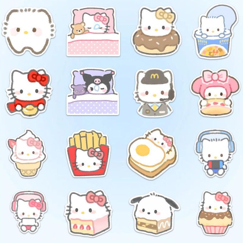 爆款卡通可爱Q版软糯hellokitty贴纸凯蒂猫ins高颜值diy|undefined