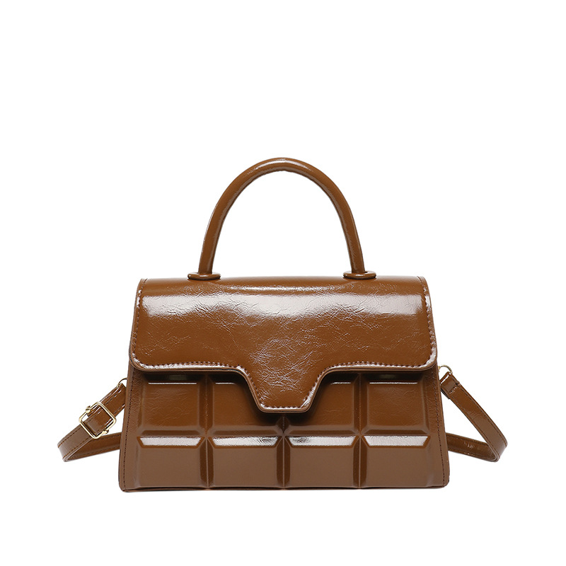 Mendidura a cuadros, color sólido, estilo occidental simple, textura fresca, 2025, bolso cuadrado pequeño de mensajero de un solo hombro de moda coreana de primavera