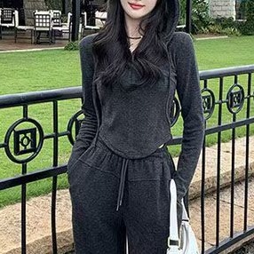 Sports Leisure Two-Piece Hooded Sweatshirt Coat Women's Autumn Wide Leg Pants Trousers 2024 New Fashion suit