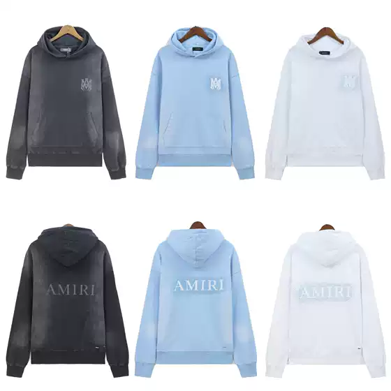 Cross-border wholesale autumn and winter hot drilling AMIRI logo letter printing high-weight terry hoodie men's and women's hoodies