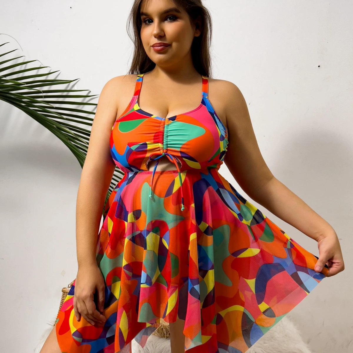 Swimwear, slip dress, European style, plus size, wholesale