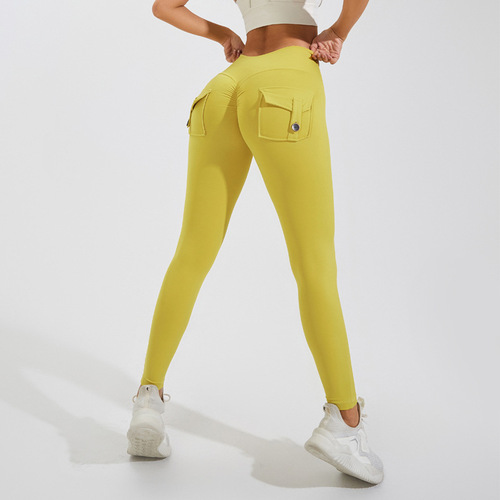  Yoga Pants Peach Buttocks Cross-Border Cargo Pocket Tights Women's Sports Fitness Pants Buttocks Yoga Wear Wholesale