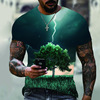 Summer big short sleeve T-shirt for leisure, 3D