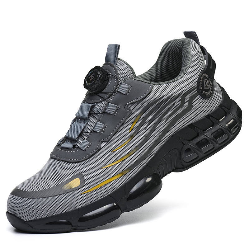 Zapatos de Seguridad Laboral para Hombre Cabeza Ancha Tejido Volador Transpirable Anti-impacto para Trabajo image 10