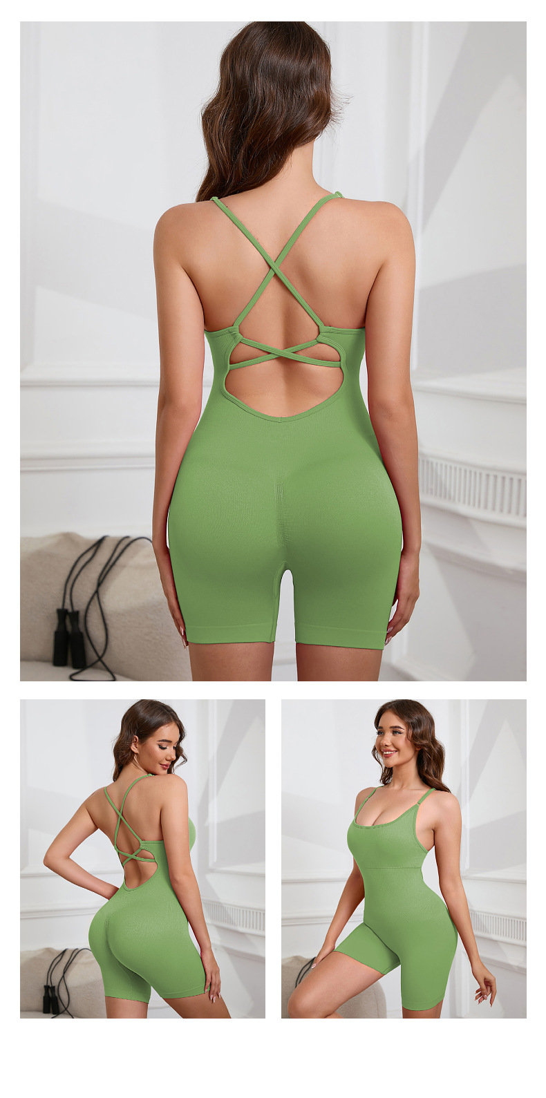 172g Weight Sports Dress Dresses Type Chemical fiber blending Fabric Type Bodysuits Tops Type Gym Occasion Butt Lift Function Fitness Style 22-Color Seamless Yoga Clothes Sexy Beauty Back One-Piece Jumpsuit Fitness Sportswear Women's Bombshell 1