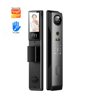 Cross-Border Fully Automatic Fingerprint Lock Tuya Smart Lock Home Anti-Theft Door Electronic Lock Cat Eye Face Recognition Smart Lock