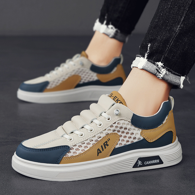 Zapatillas de deporte para jóvenes de alta calidad, malla grande, zapatillas de deporte de verano delgadas, zapatos de moda perezosos de un solo pie para hombres transpirables