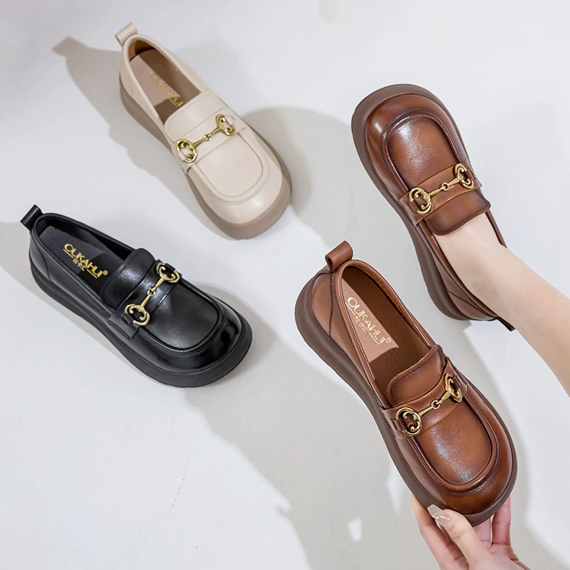 Non-slip shoes, footwear high heels, loafers, autumn, trend of season, for middle age