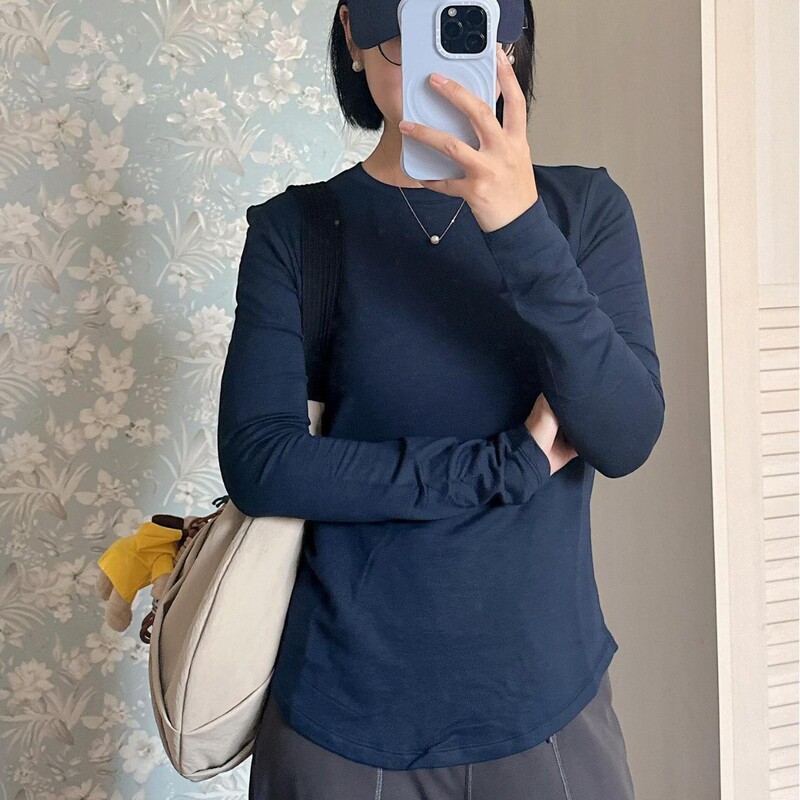 High-Elastic Modal Spring and Summer New Women's Sports Long-Sleeve T-Shirt, Thin and Loose Fit, Slimming Sports Sweatshirt Base Layer High-Elastic Modal Spring and Summer New Women's Sports Long-Sleeve T-Shirt, Thin and Loose Fit, Slimming Sports Sweatshirt Base Layer