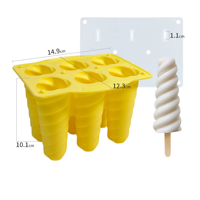 Three dimensional silicone mold for ice cream, ice cream, handmade