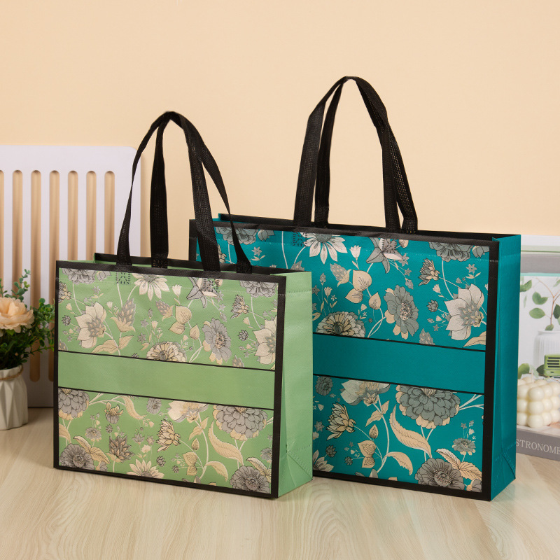 Bolsas no tejidas retro, bolsas de compras portátiles clásicas, bolsas de promoción para llevar, impresión en color, bolsas de embalaje laminadas, lugar de impresión