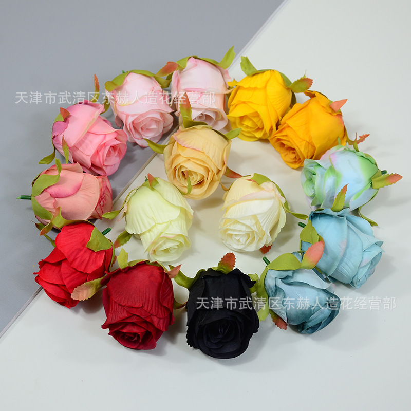 油絵のバラの花の頭のつぼみの芯のバラの花のバラの壁の装飾の手の花の帽子の花はdiyの花輪を作ります。|undefined