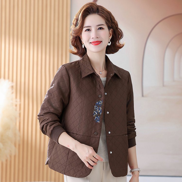 2025新款妈妈秋装外套洋气时尚开衫中老年女装春秋休闲夹克上衣服|undefined