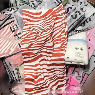 女装跨境出口SHEIN品牌春夏杂款花卉印花中长短袖高腰连衣裙混批