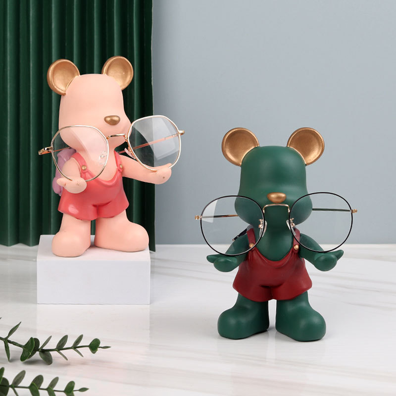 Creative violent bear glasses stand ornaments glasses shop decoration display stand desktop cute glasses display rack gift