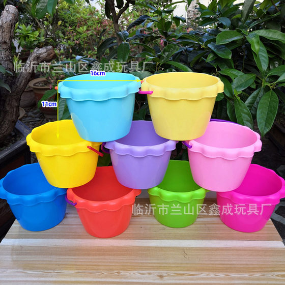 Large Thickened Plastic Beach Bucket Beach Spade Water Castle Bucket Toy Mold Large Bucket Single Bucket Bucket