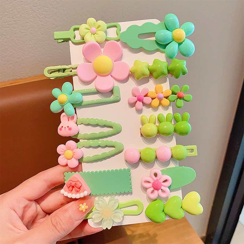 儿童刘海碎发整理神器女孩马卡龙色花朵发夹小号女童可爱头饰发饰|undefined