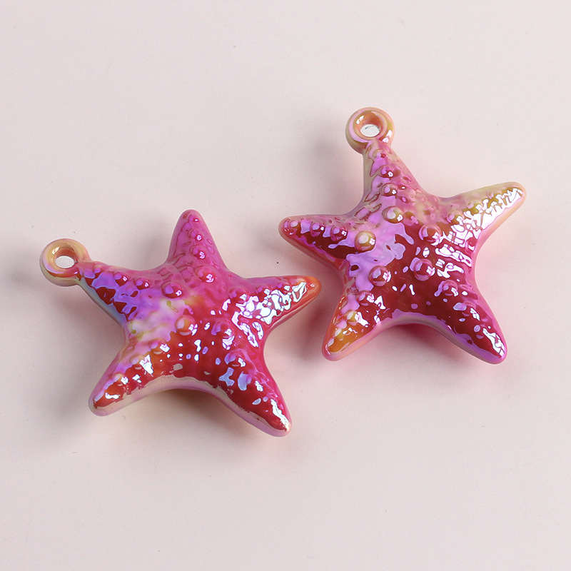 Acrylic Material 1 Piece Acrylic Starfish Polished Pendant Charms