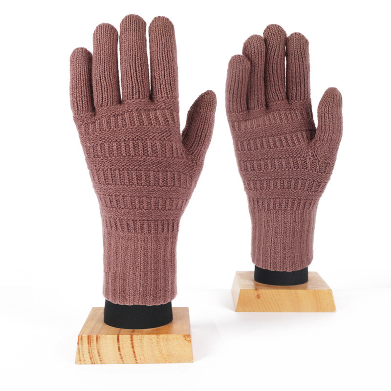 越境してよく売れている成人の冬の手袋の女性の両面のジャカードのメリヤスのタッチパネルの保温とベルベットの騎乗の手袋の男|undefined