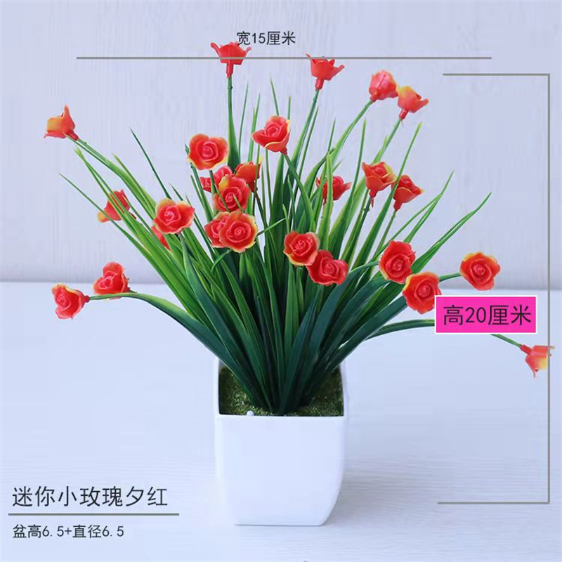 Pequeña imitación de flores falsas decoraciones de sala de estar decoración de mesa de té flores de plástico mano flores falsas plantas decoraciones